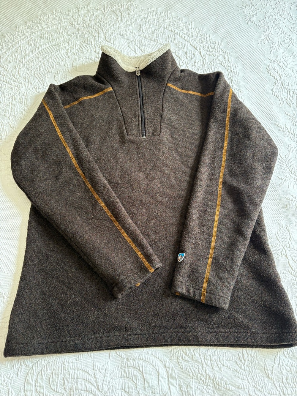 Kuhl Thor 1/4 zip fleece pullover sweater brown men’s M